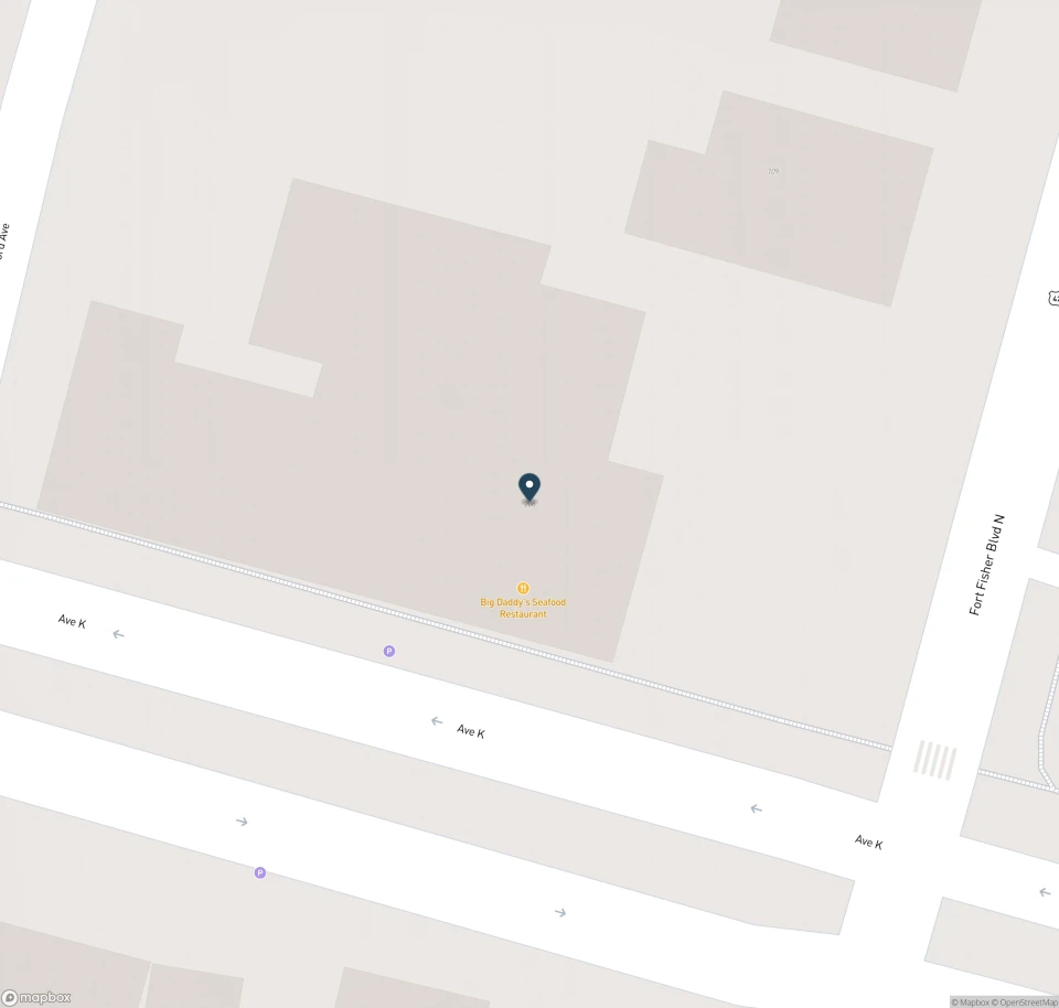 Map showing the location of Big Daddy's Restaurant