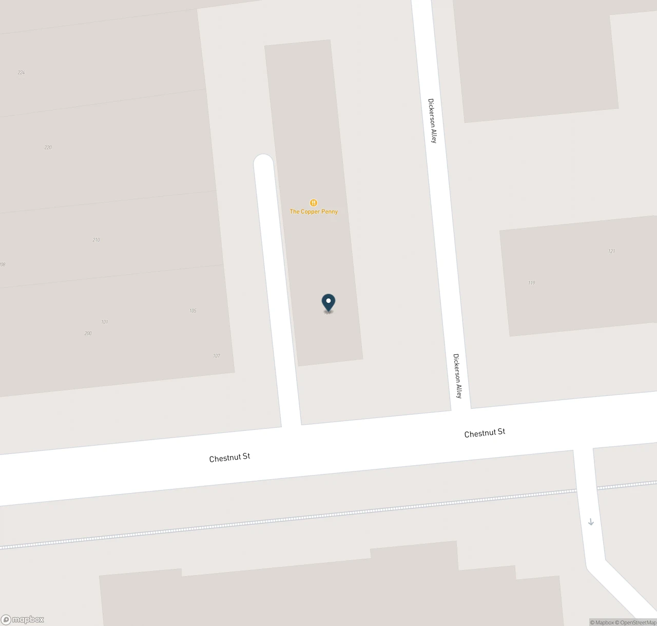 Map showing the location of The Copper Penny