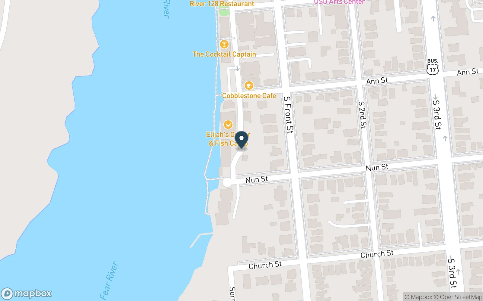Map showing the location of Riverwalk Tours