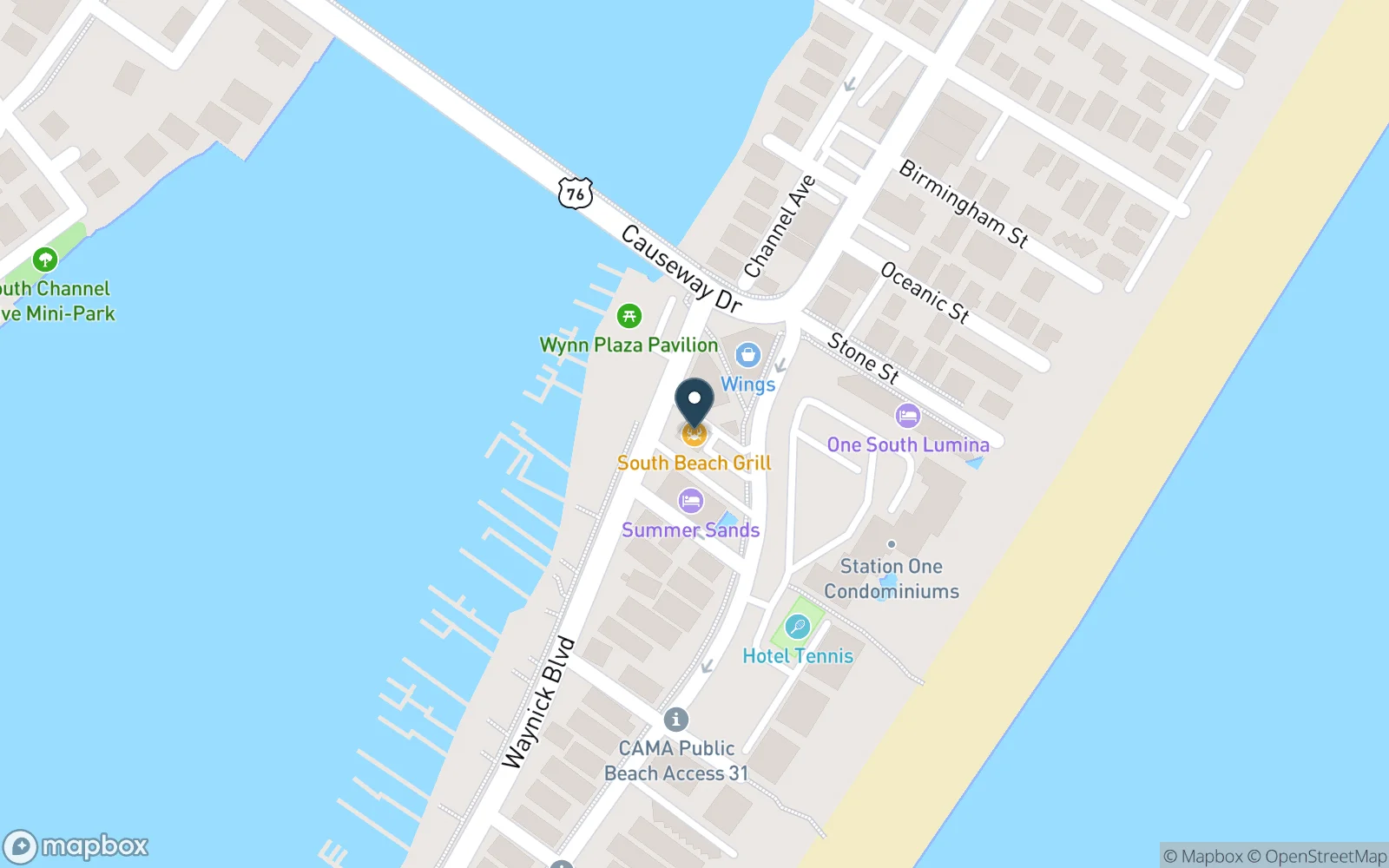 Map showing the location of Oceanview Resort